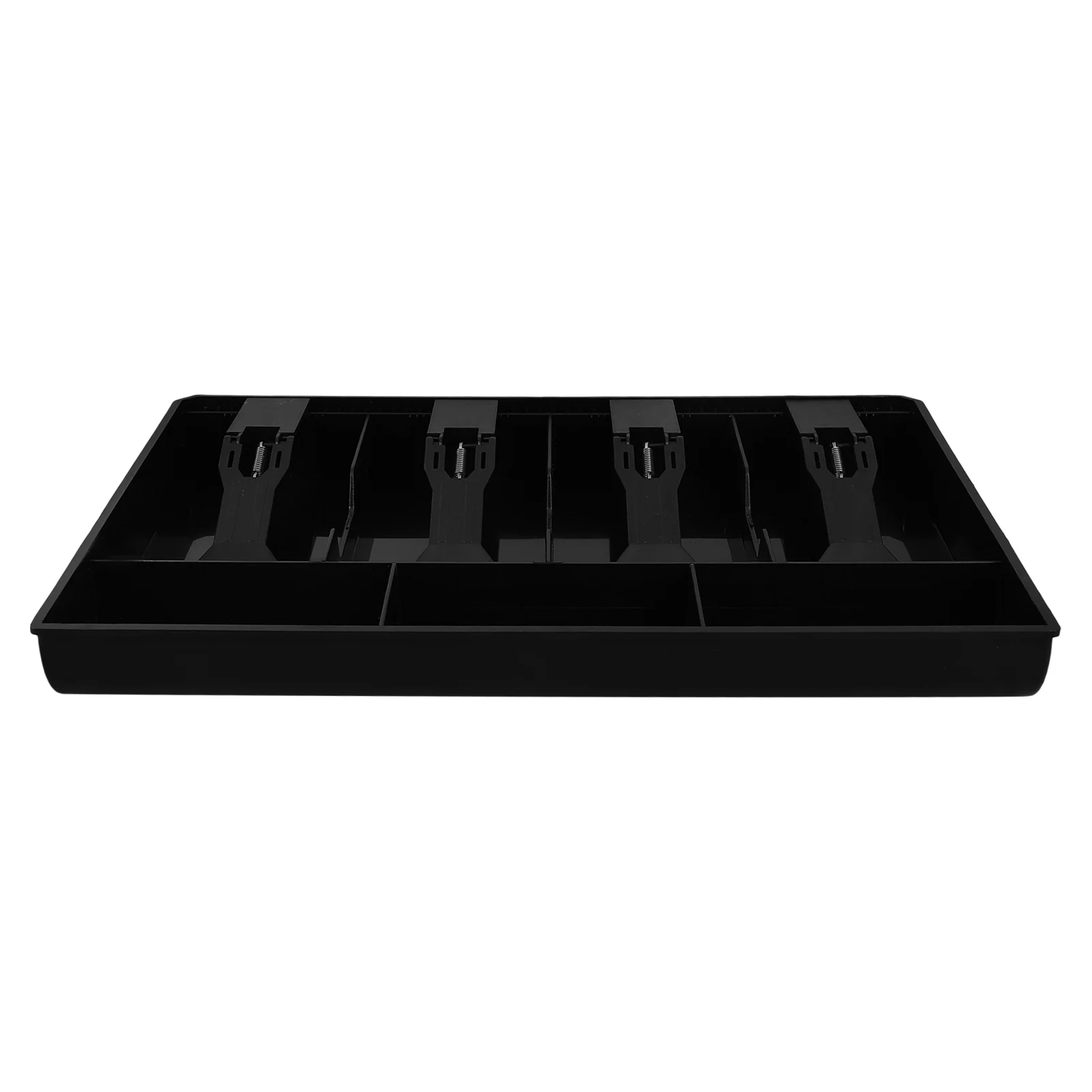 4 Bills and 3 Coins Cashier Drawer Cash Collection Box Insert Tray for Market Bank Home (Black)