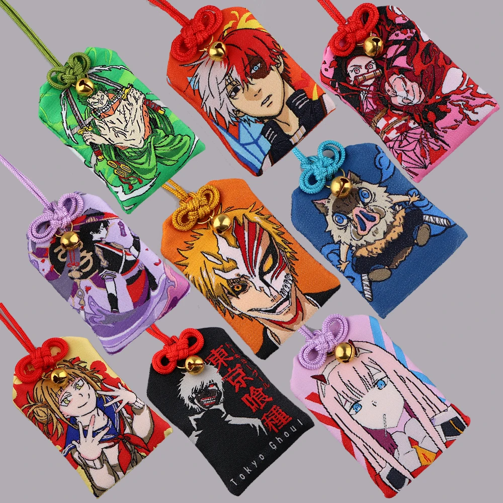 

Omamori Anime Key Chain Women Key Ring Embroidery Ornament Pendant Cute Gift Novel Fashion Manga Accessory 1pc