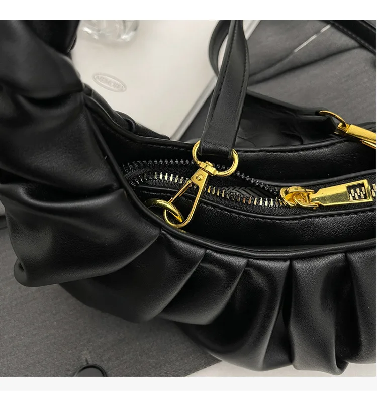 Cloud pleated for women in 2024, new underarm bag, single shoulder crossbody, niche texture, versatile, Korean version_voghion.com