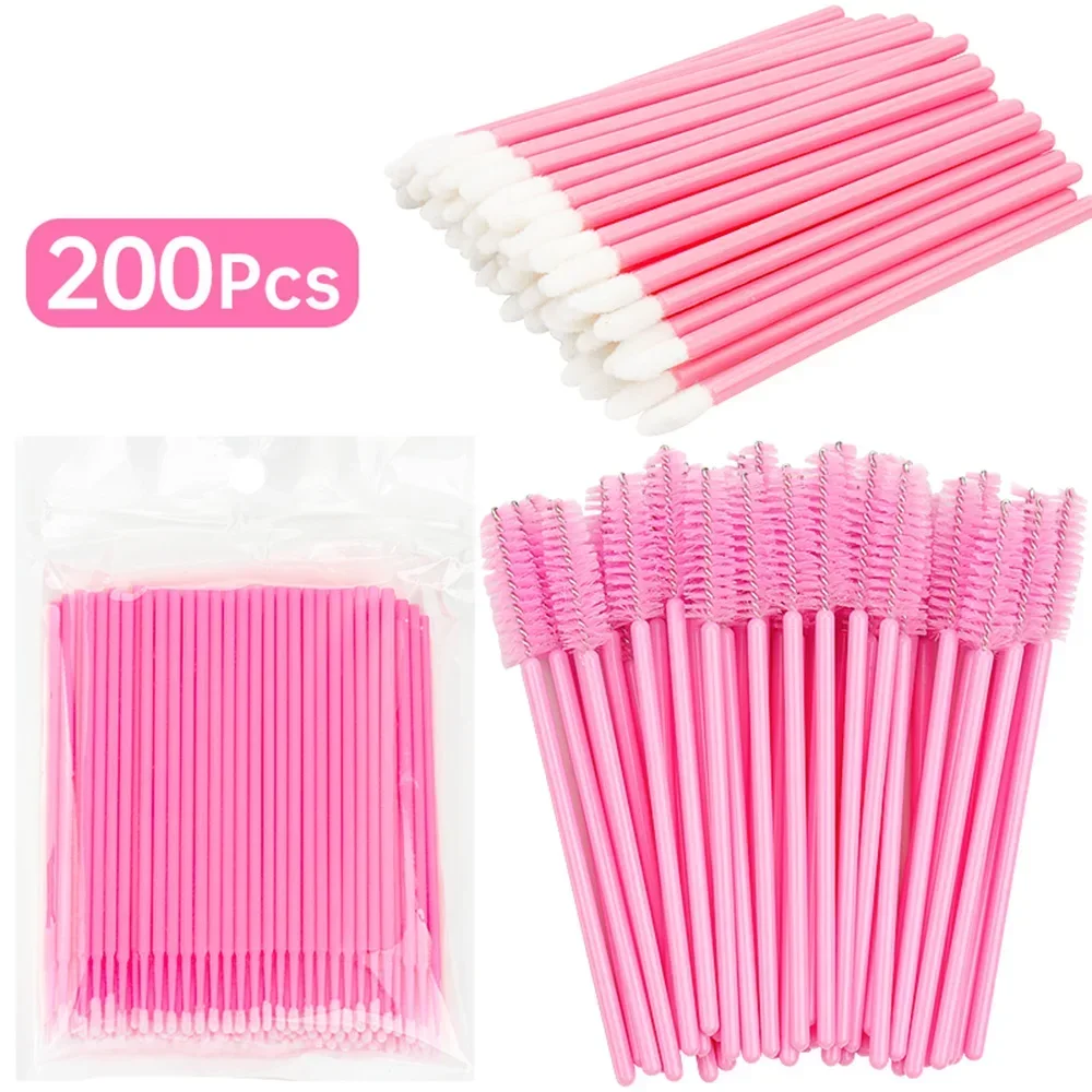 200pcs Eyelash Extension Special Eyelash Removal Brush Micro Brush Eyelash Brush Lipline Cotton Brush for Eyelash Extension Tool 2