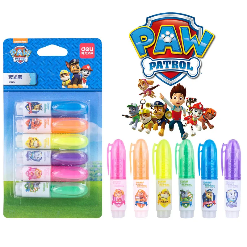 6 Colori Paw Patrol Acrilico Marker Rock Painting Kit Per Bambini Stone Paint Pens Set Ceramica Vetro Legno Artigianato Fai Da Te Forniture Artistiche