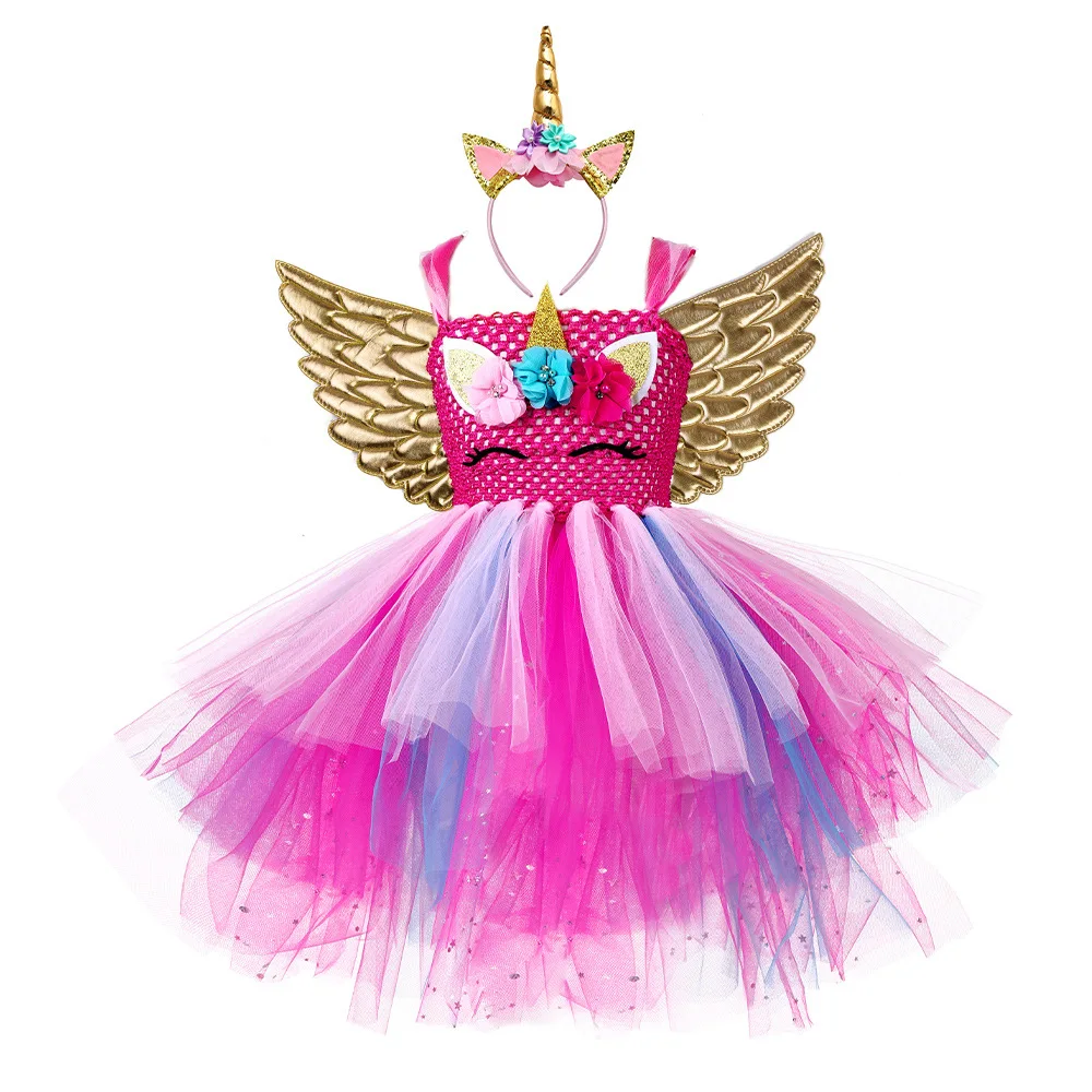 

Sequins Unicorn Costume for Girls Halloween Birthday Party Princess Unicorn Dress Up Outfit Pastel Flowers Tulle Kids Tutu Dress