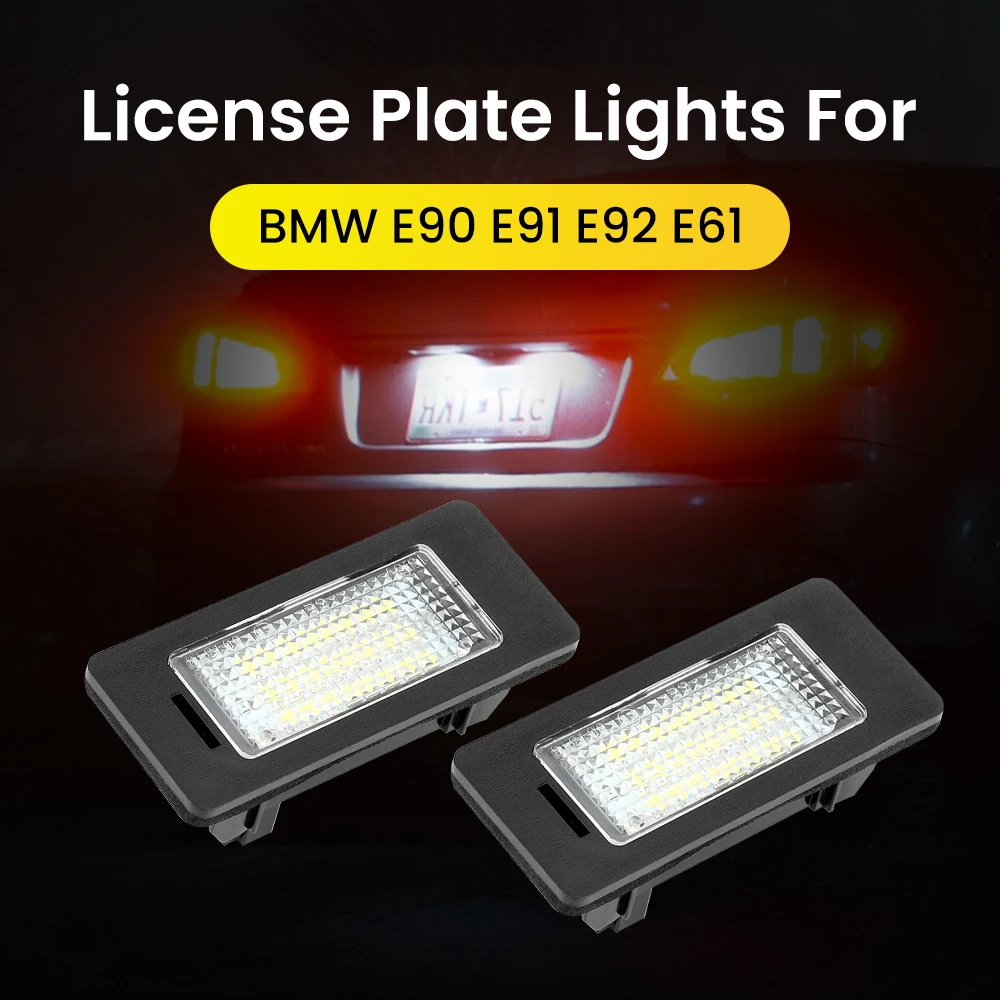 2PCS For BMW E39 E60 License Plate Light 6000k White No Error Led Number License Plate Light For
