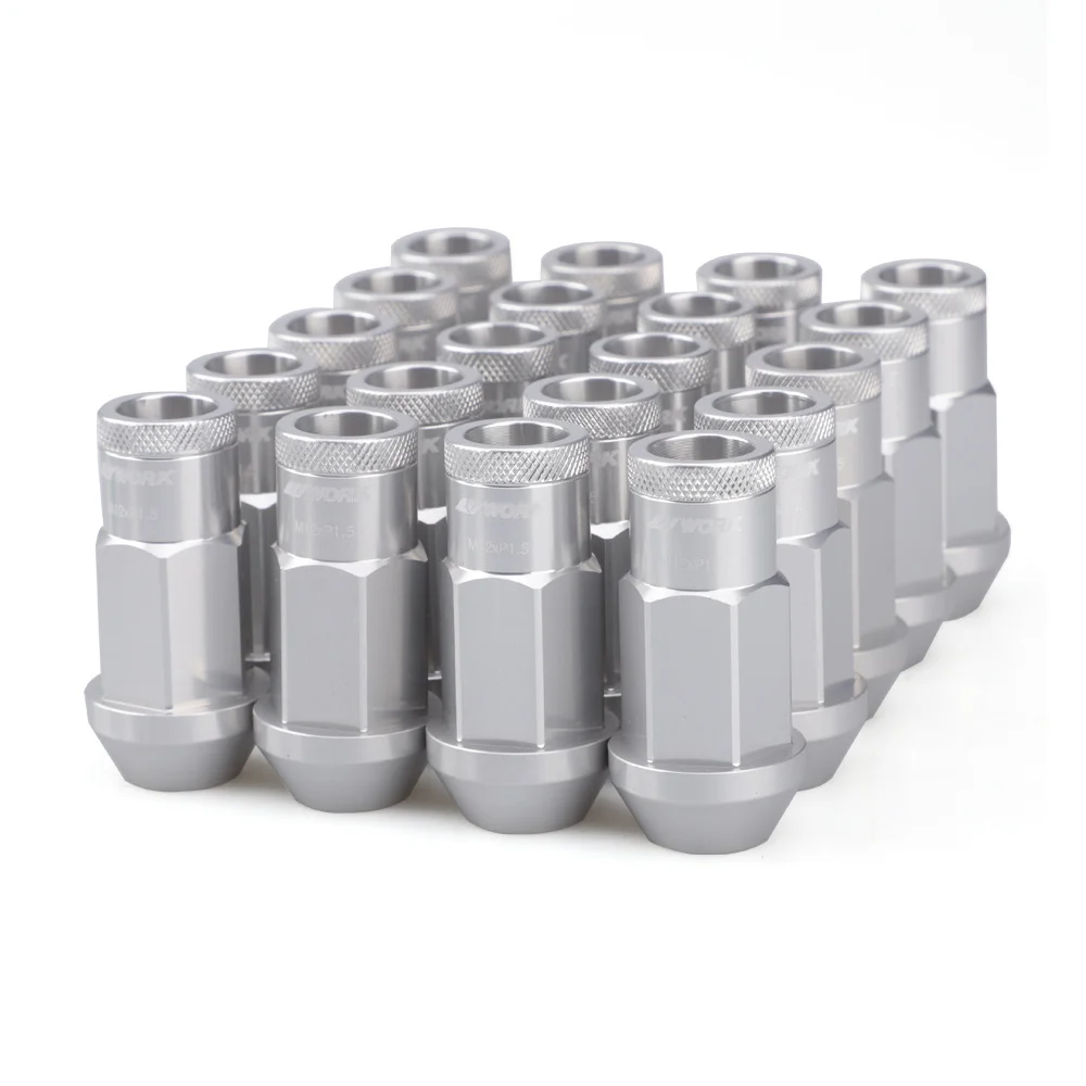 Style Lug Nuts Work 20PCS Anti-Theft 7075 Forged Aluminum Alloy Wheel Lock Nuts Length 50mm M12*1.5 M12*1.25 Hex 19mm Aftermarke