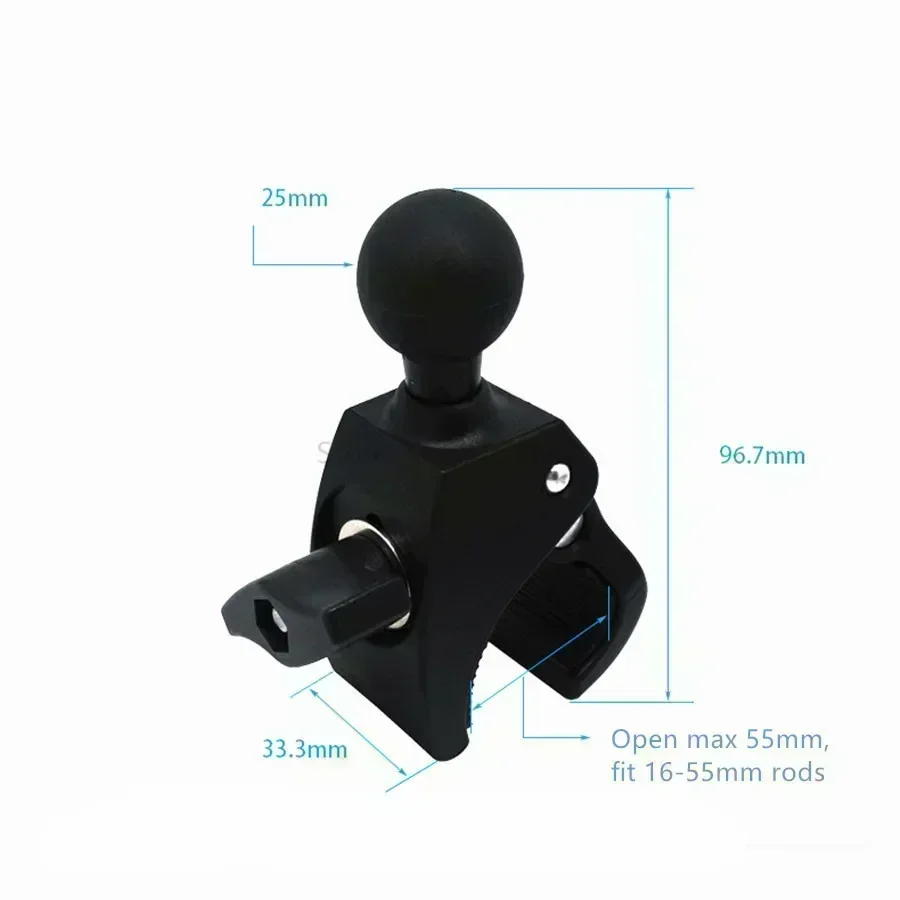 Gadgets Extension Arm Sturdy Claw Holder Double Socket Arm Round AMPS Base Adapter 1 Inch Mount Gadgets Extension Arm