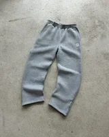 Y2k Retro Loose Straight Pants Men Tracksuit Pants Personalized Pant Leg Zipper Embroidery Design Hip Hop Harajuku Casual Pants 1