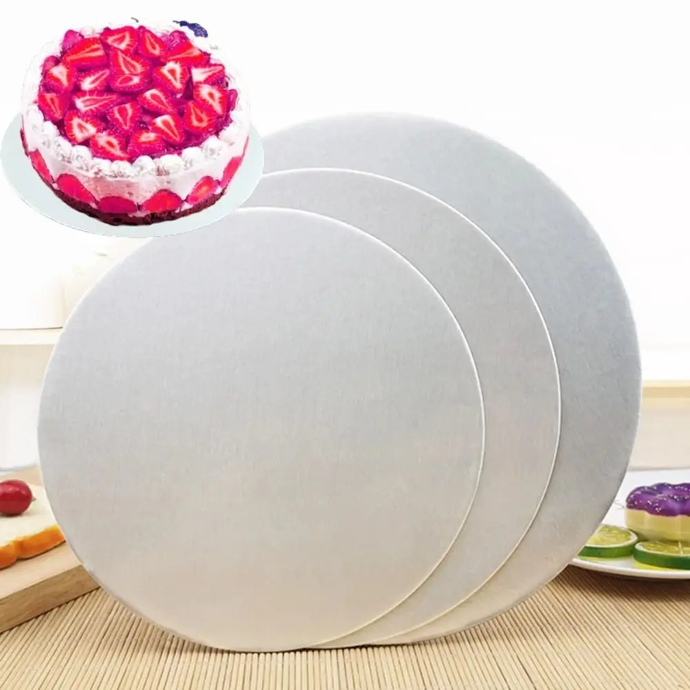 Displays Tray Round Cakeboard Silver Mousse Dessert Stand Cake Board Base  Coated Cakeboard 21-30CM Cake Plate Wedding - AliExpress