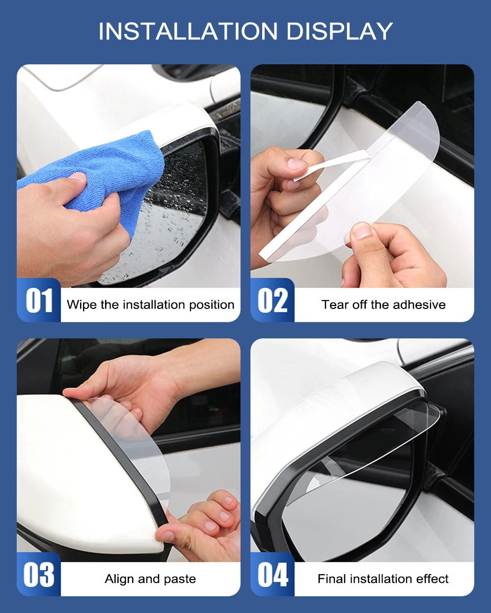 2Pcs Car Rearview Mirror Rain Eyebrow Nissan Qashqai j10 2011-2014 J11 Rainproof Car Accessories Tools