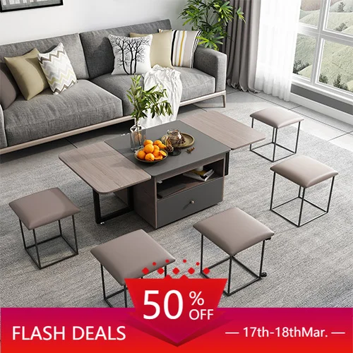 

Multifunction Folding Coffee Table Books Nordic Dressing Home Table Bedside Dining Kitchen Mesa Auxiliar Living Room Furniture