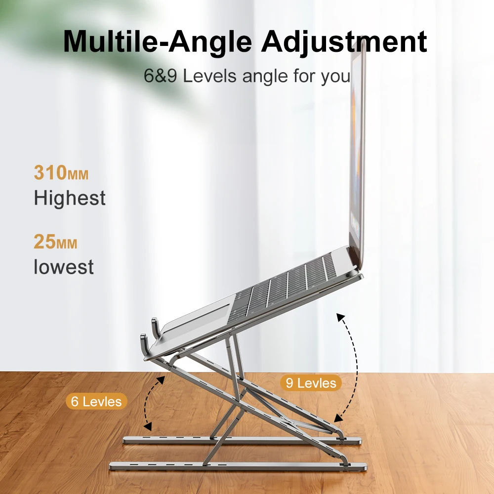 Laptop Stand Holder Notebook Stand For Desk Aluminum Support Portable Lap Top Base Foldable Bracket For computer PC MacBook Pro