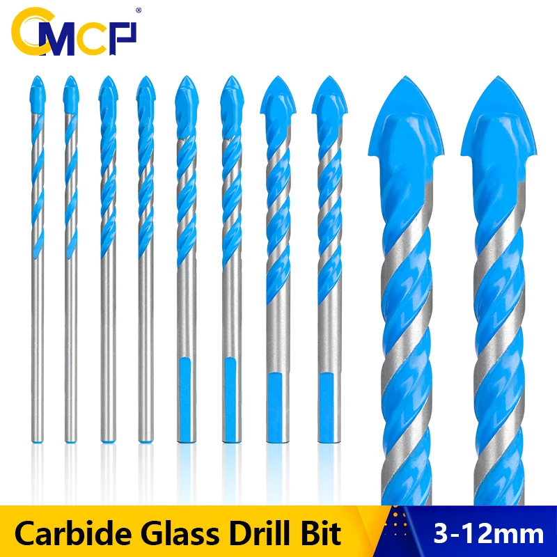 CMCP Cemented Carbide Drill Bit 3/4/5/10/12MM Ceramic Tile,Wall,Metal Drilling Tools Center Drill Bit Glass Drill Bit cmcp drill bit 3 12mm glass drill bit carbide triangle hole cutter for ceramic glass tile concrete brick drilling tools