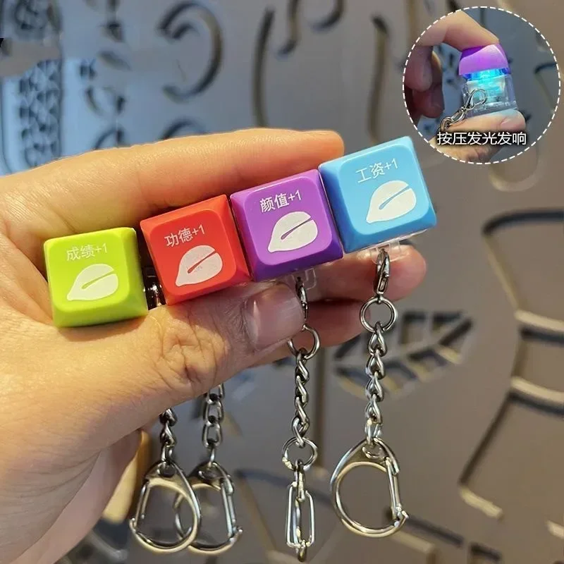 Fidget Toy Sensory Fidget Toy Anti Stress Toy Finger Sensory Toy Keychains Key Rings Mechanical Keyboard Key Cap Model Shaft Tester