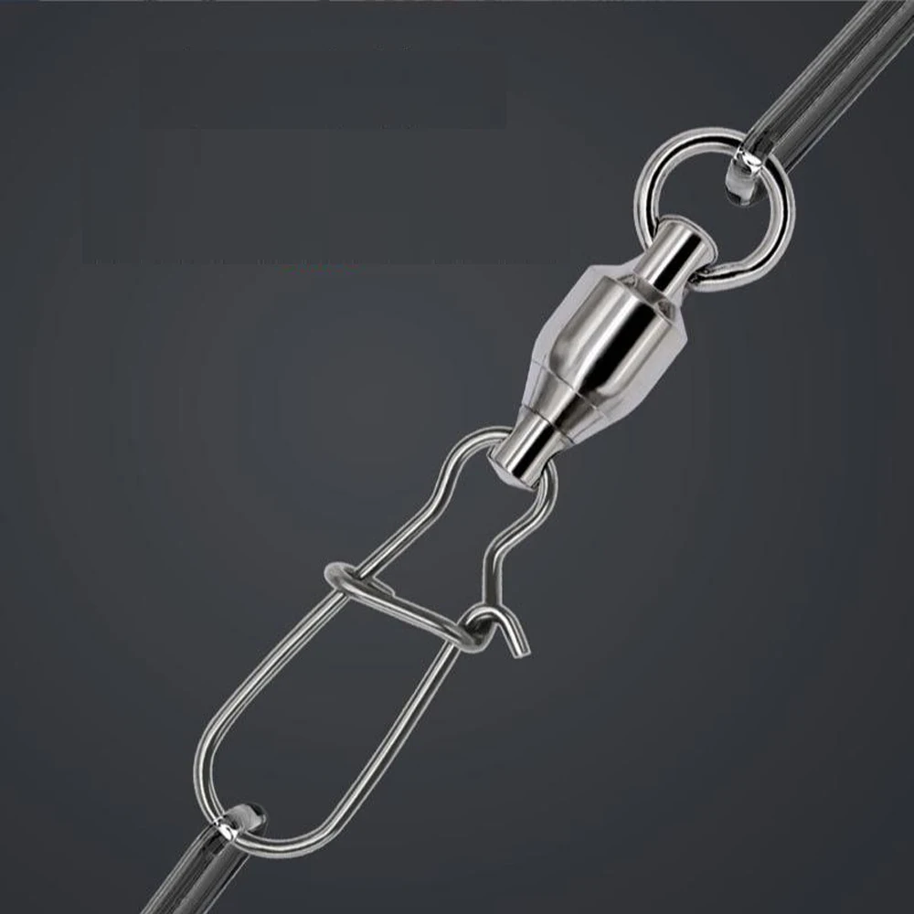 Premium Stainless Steel Fishing Lure Connector with Ball Bearing Swivel and Fast Pin Snap