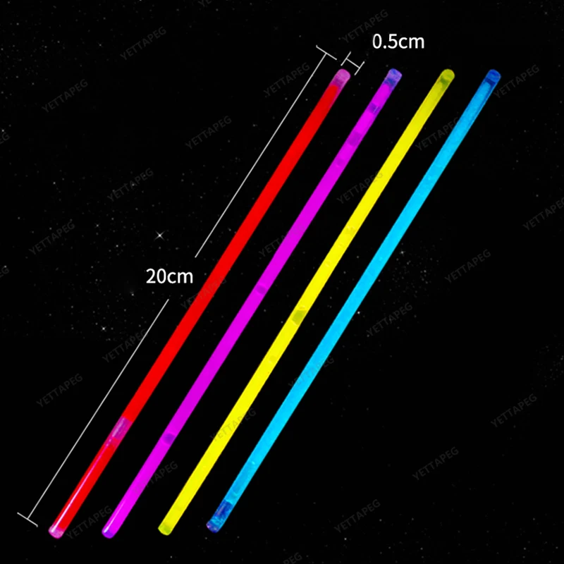 Barras luminosas fluorescentes para pulseras 20cm MIX 100ud 