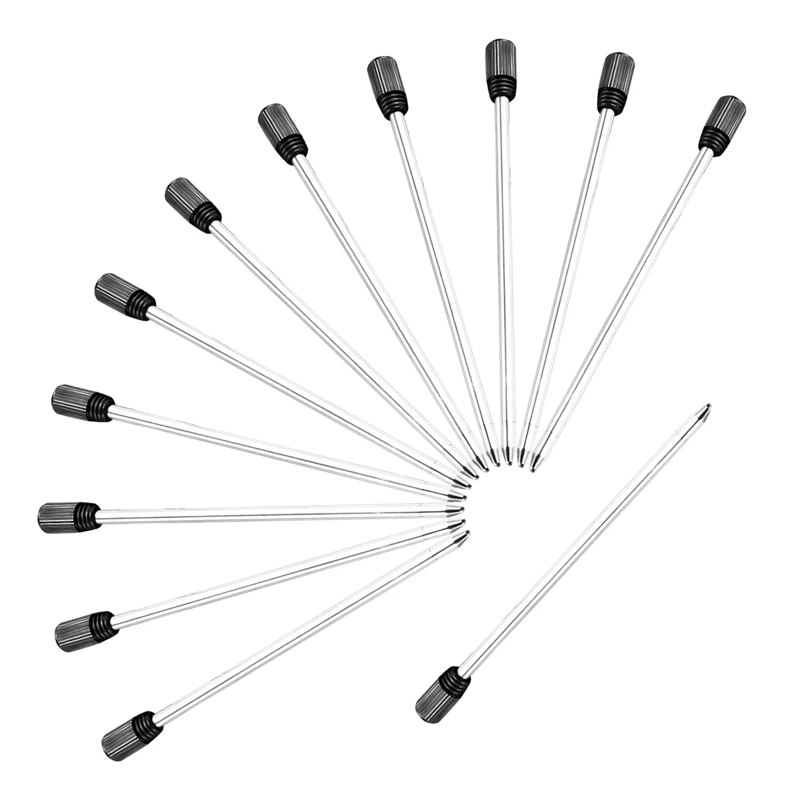 12Pcs 볼펜 리필 크로스 펜에 적합한 검정 잉크 금속 리필 부드러운 필기감 신뢰할 수 있는 범용