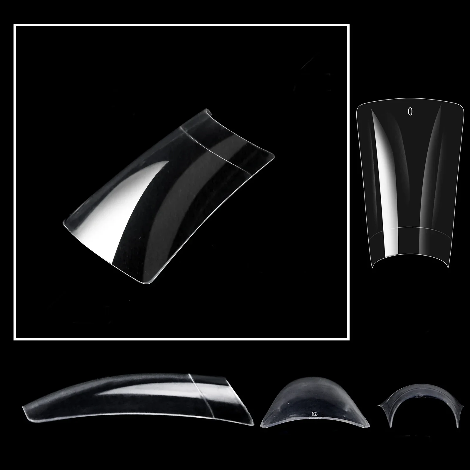 500개 유니크 와이드 프렌치 덕 네일 팁 아크릴 UV 젤 네일 무대용 - 전문가용 매니큐어 네일 팁