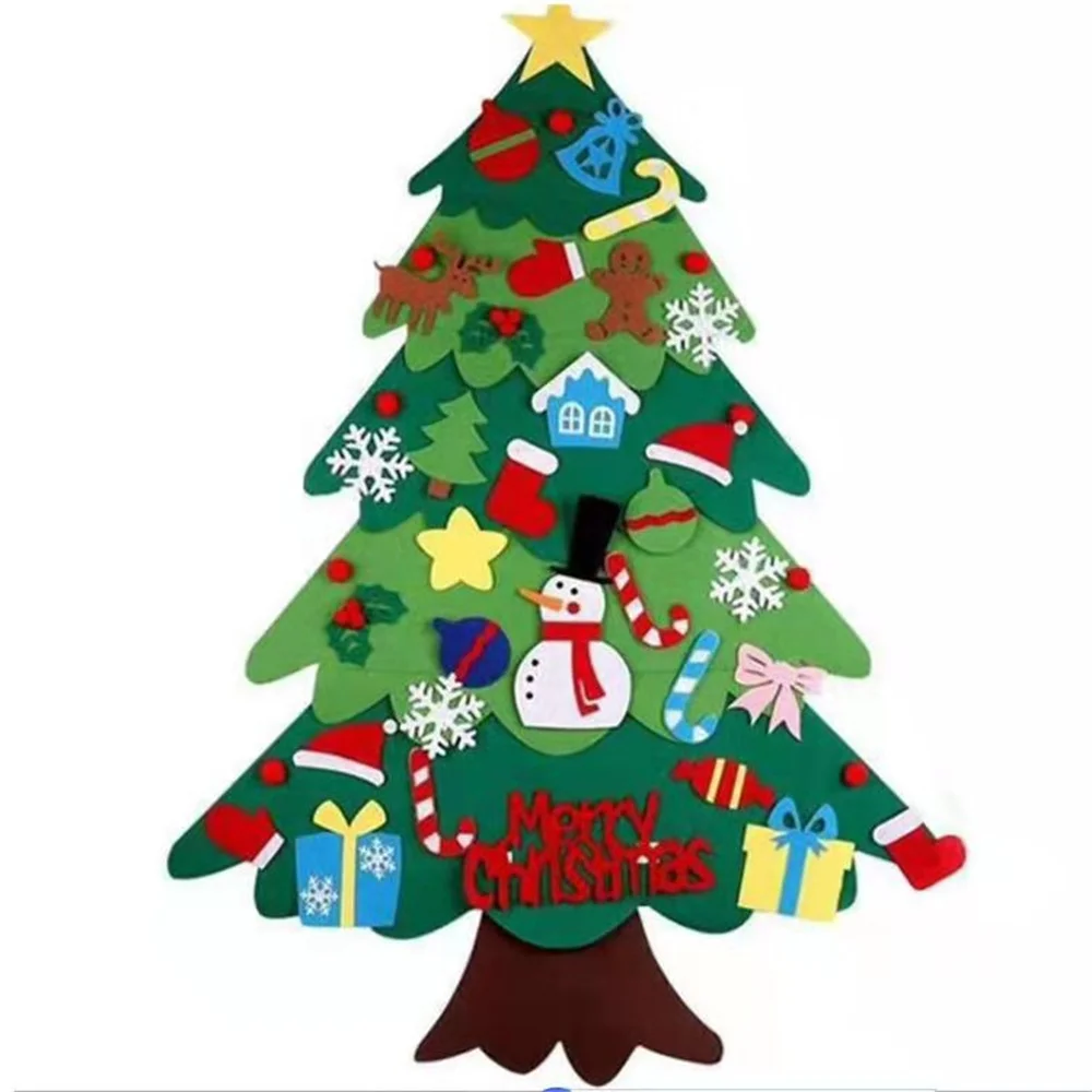 

DIY Felt Christmas Tree Merry Christmas Decorations For Home Christmas Ornament Xmas Navidad Gifts Santa Claus New Year Tree