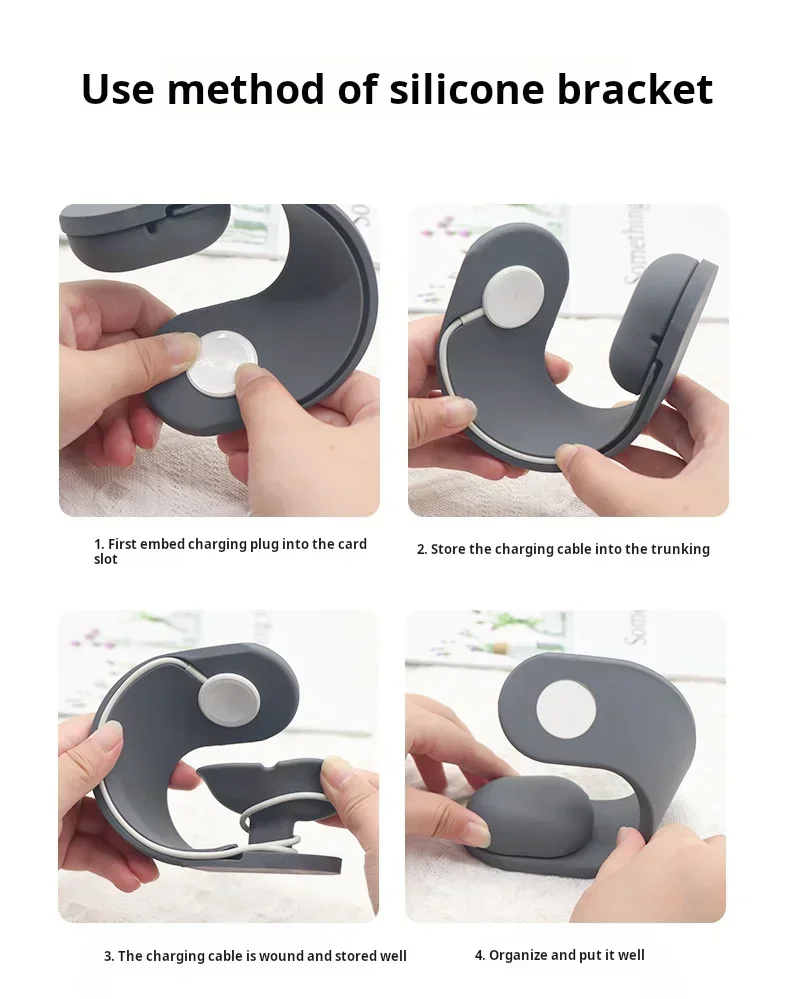 Apple Watch Charger Stand Apple Watch Charging Bracket Silicone Watch Charger Stand For Apple Watch Ultra 10 9 8 7 6 SE 5 4 3 2 Charging Station Dock Holder 49mm 45 44 42mm 41 40 38mm