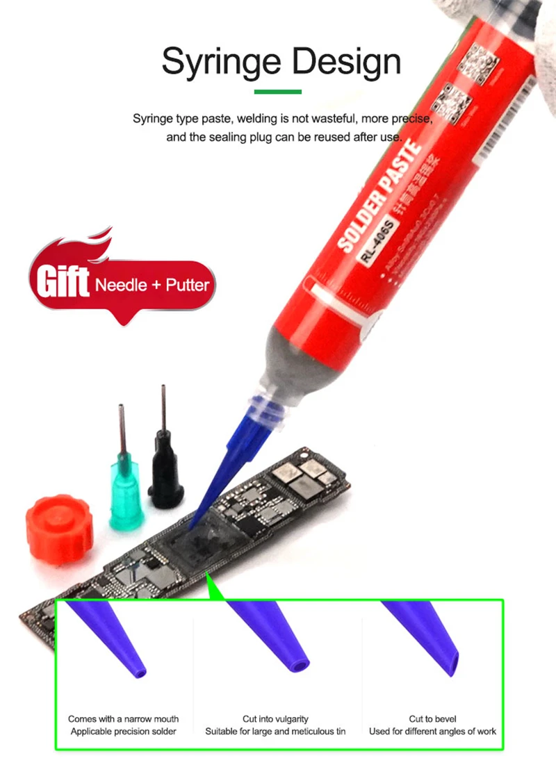 RL 403S(183°C) 404S(138°C) 406S(227°C) 10CC Solder Paste Flux Relife