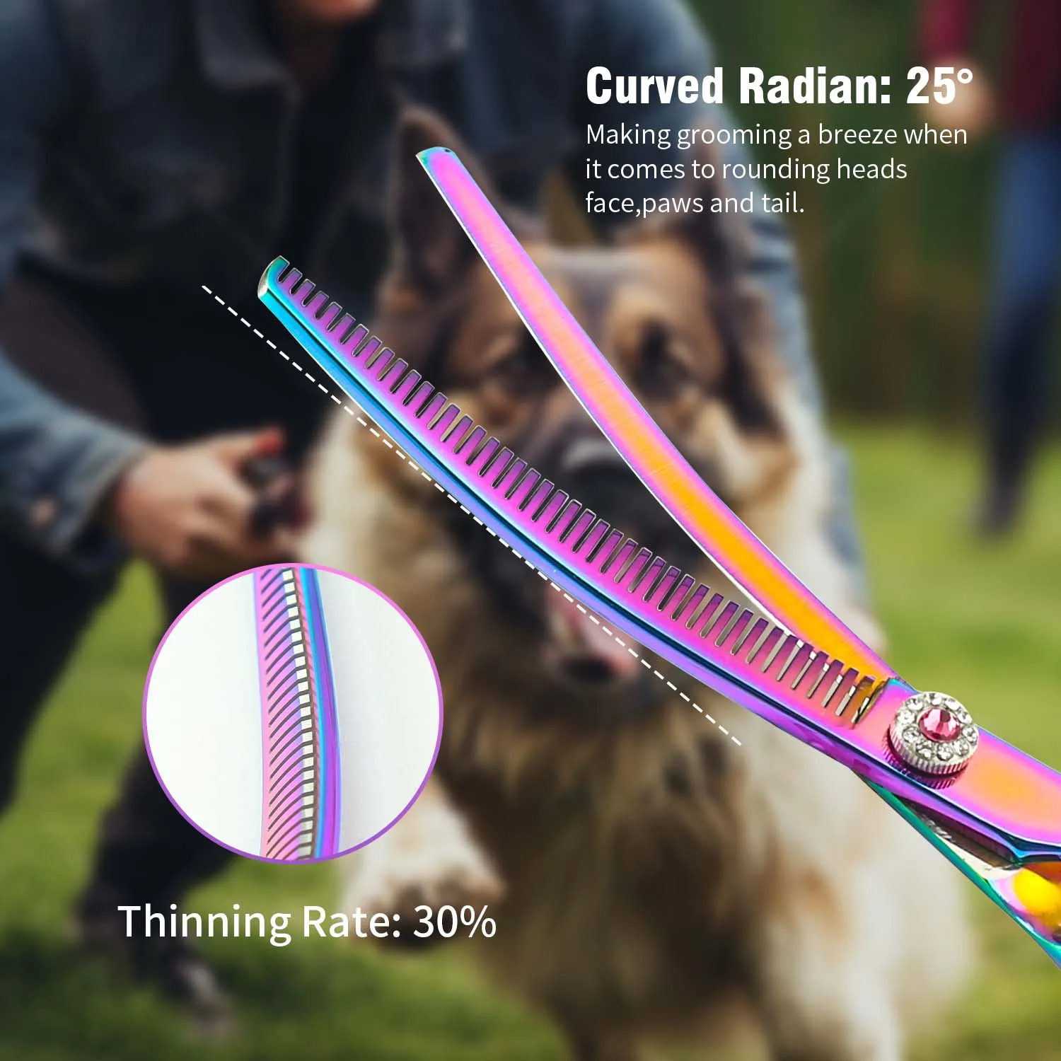 Up Curved Thinning Scissors Dog Grooming Scissors Professional Pet Thinning Hair Grooming for Dog Cat dog grooming scissors