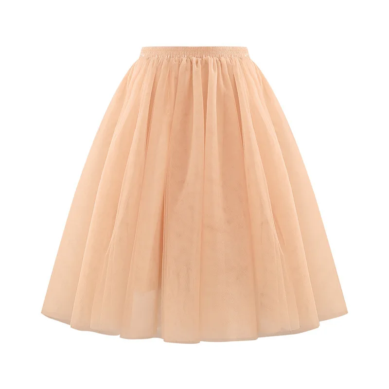 Spring Summer Mini Tulle Skirt Women New High Waist Short Pleated Skirt Solid Color Female Black Green Mesh Casual Skirt Lady 3