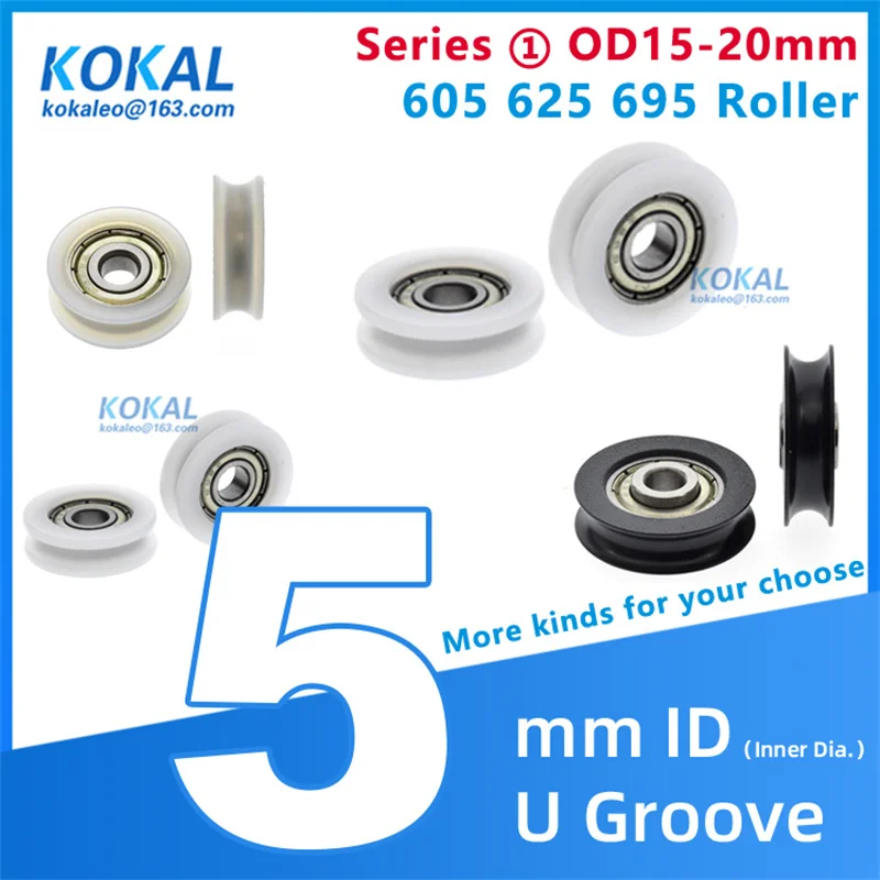 Baixo Nível de Ruído 695zz 695 Rolamento de Esferas Revestido com Pom u Sulcos Polia Inferior Roda de Levantamento 5x19x7 mm da Corda do Fio U0519610 Peças de