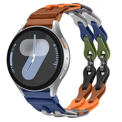 Silicone Chain Strap - 20mm/22mm Versatile Smartwatch Bracelet - 22mm (Camouflage Rainbow)