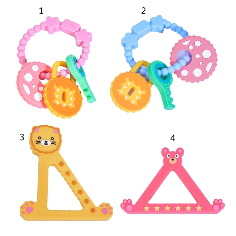 

Silicone Teething Hand Straps Attention Grabbing Teething Bracelet for Infants Reduce Teething Discomfort for Boys Girls Q81A