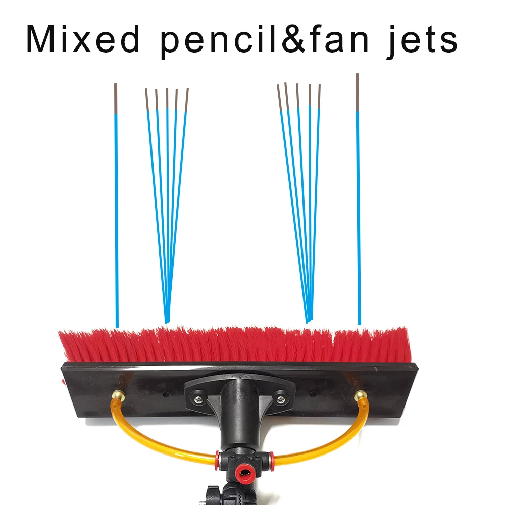 SolarPanelCleaning12InchWaterFedBrushPencilJetsandFanJets