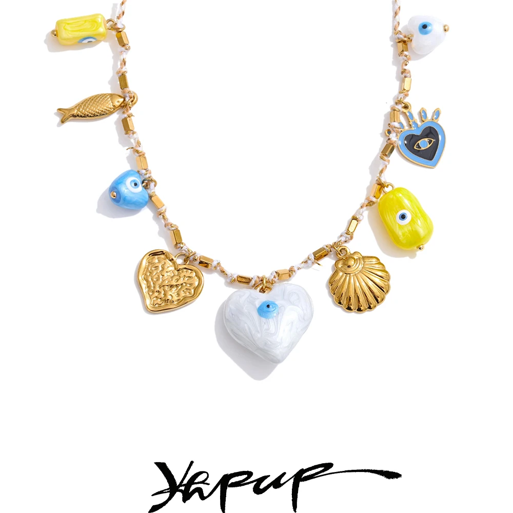 Yhpup Ceramic Pendant Necklace for Women