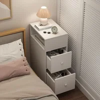 Table de chevet simple et moderne, petite table de chevet pour chambre à coucher, casier de rangement ultra-étroit, casier mural pour crevasses 1
