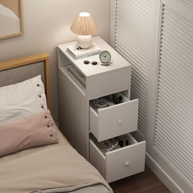 Table de chevet simple et moderne, petite table de chevet pour chambre à coucher, casier de rangement ultra-étroit, casier mural pour crevasses 1