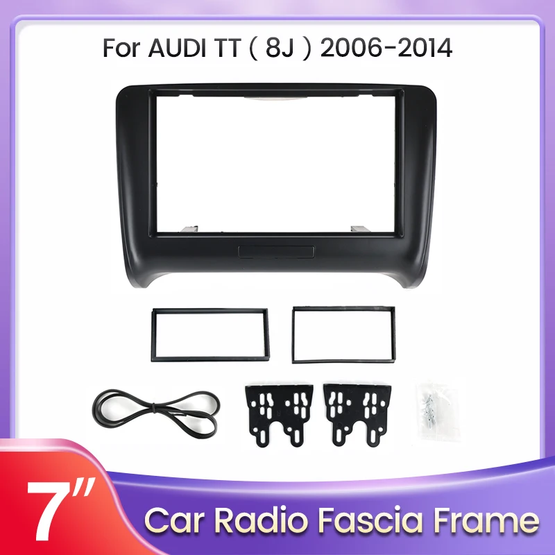 

7“2 Din Car Radio Fascia Panel Dash Mounting Frame for Audi TT MK2 8J 2006 - 2014 Mounting Installation Trim Kit Frame Bezel
