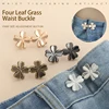 1Pair Four Leaf Clover Tightener Adjustable Waist Buckle for Jeans No Sewing Required Button Adjuster for Pants and Skirts Waist 1