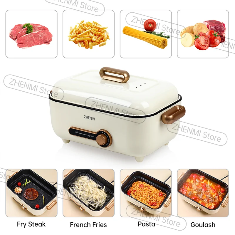 ZHENMI 4L Multifunctional Electric Cooker with NonStick Pans