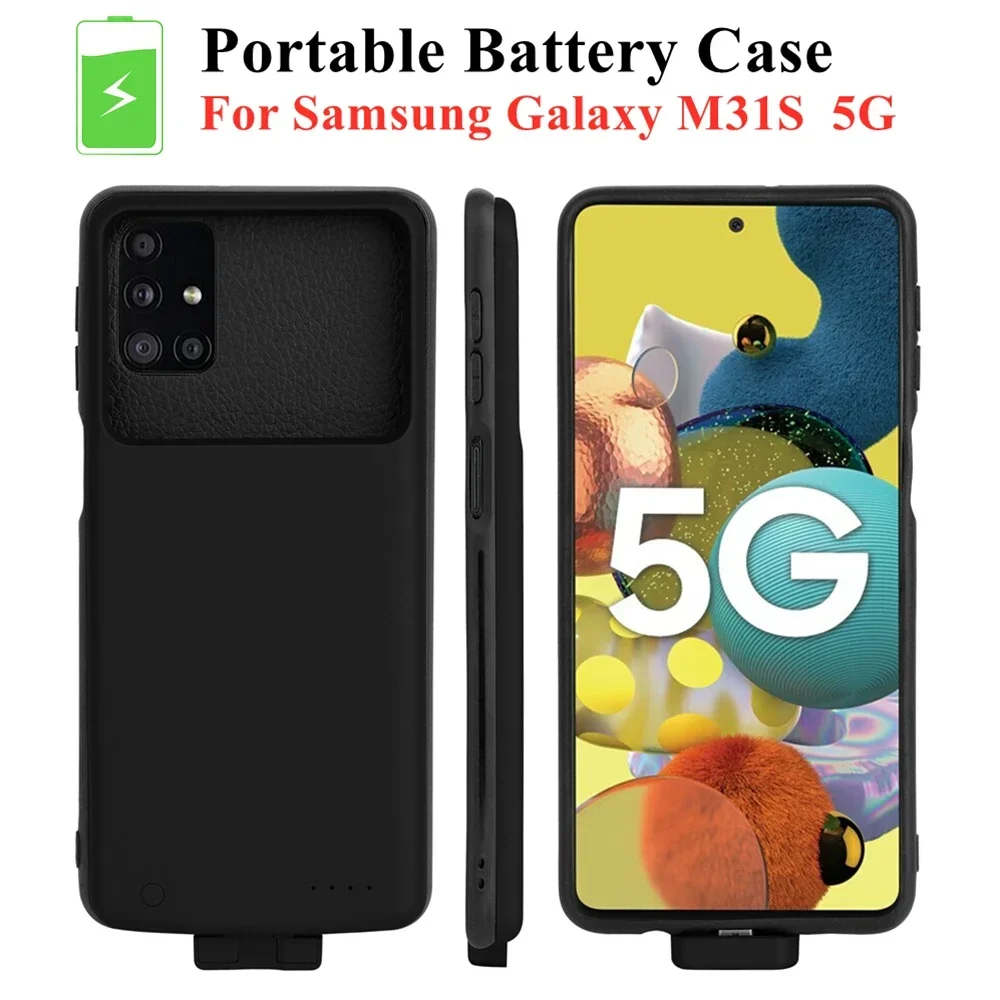 휴대용 충전기 커버, 삼성 갤럭시 M31s 5G 배터리 케이스, 5000mAh 마그네틱 보조배터리 충전 커버, 삼성 M31s 케이스