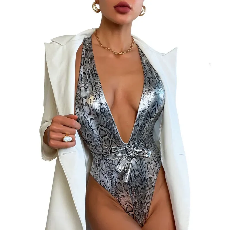

2024 New Female Print One Piece Swimsuit Summer Beach High Waist Backless Women Swimwear Sleeveless Quick Drying Sport Swimsuits