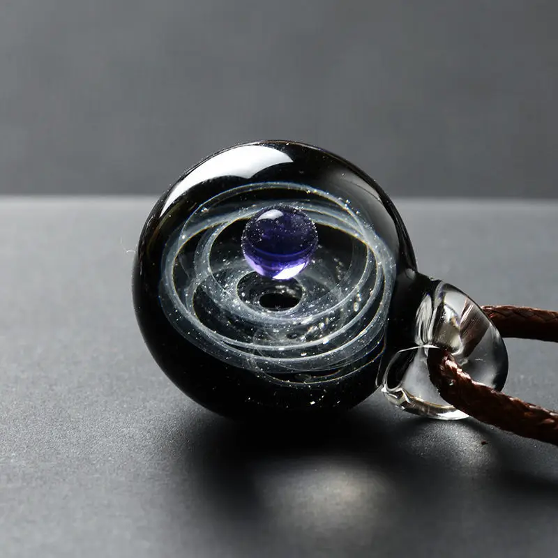 Cosmic Coloured Glaze Starry Sky Glass Ball Pendant Creative