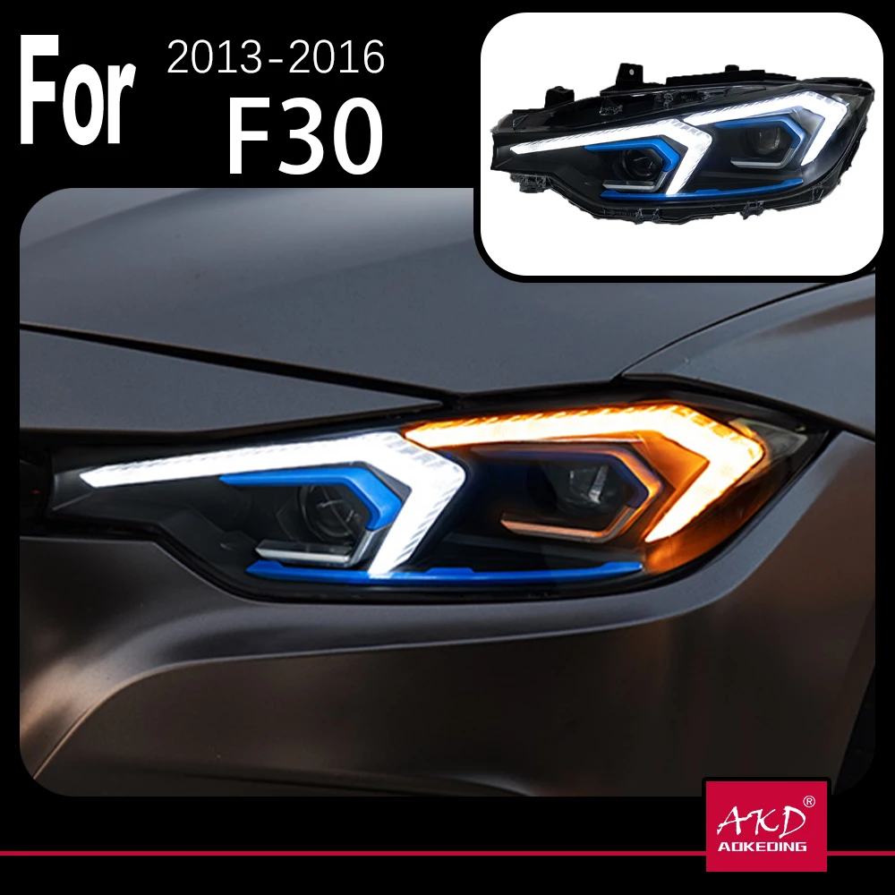 

Модель автомобиля AKD для BMW F30 светодиодный, фара 2013-2019 F31, передняя фара 318i 320i 325i 328i 330i 335i DRL, автомобильные аксессуары