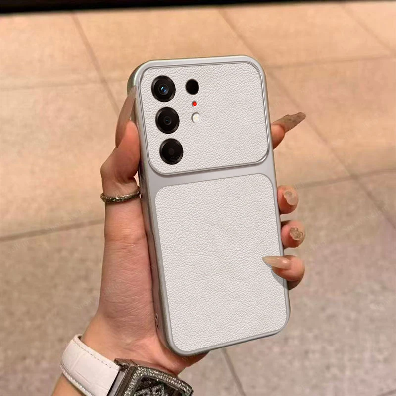Luxury Plating PU Leather Shockproof Silicone TPU Phone Case - Ultra Back Cover Coque
