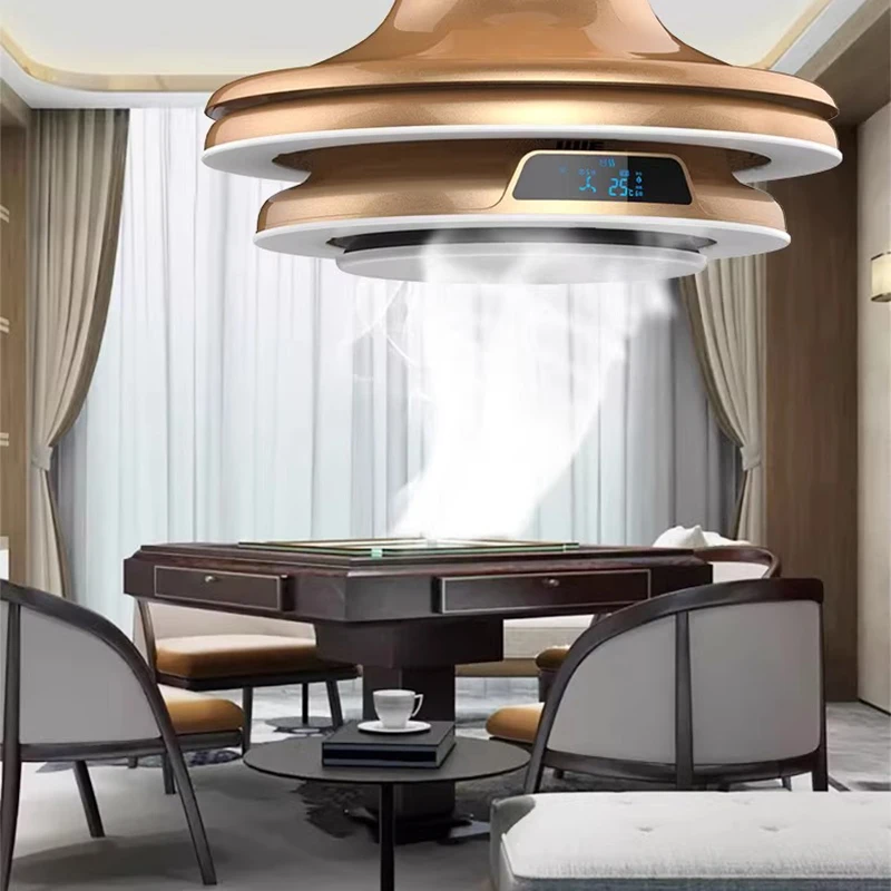 External row chess and card room air purifier lifting chandelier pipe smoking lamp mahjong hall table straight row smoking machi 2