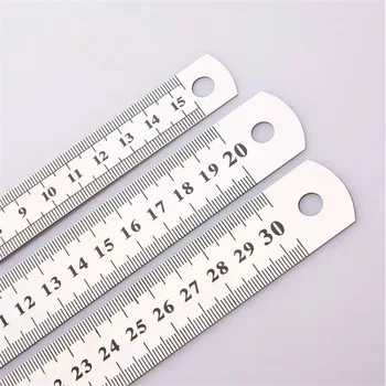 15-30 Cm Double Side Scale Stainless Steel Straight Ruler Measuring Tool for Students  School Stationery Kids Gift