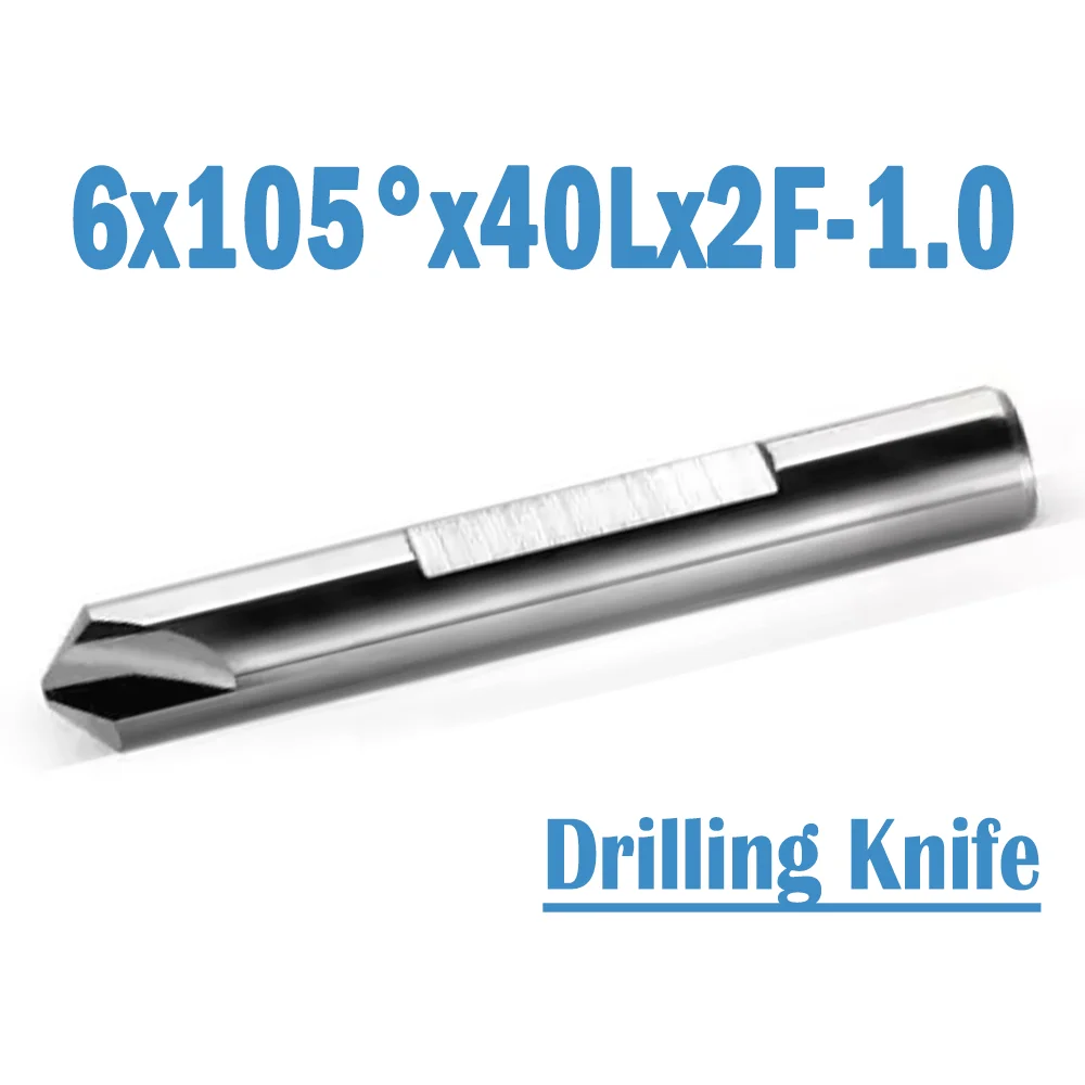 

2 шт./партия Φ 6x105 ° x40Lx2F-1.0 Профессиональный 60 серия карбидный ключ резак сверлильный нож для 363/333L/339/369/368A & B/383AC