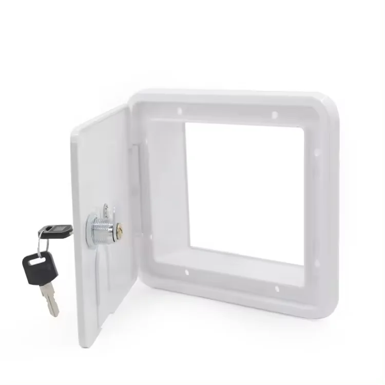 Square Plastic White And Black Water Inlet Hatches With Rv Camper Cable Hatches Rv Cable Covers
