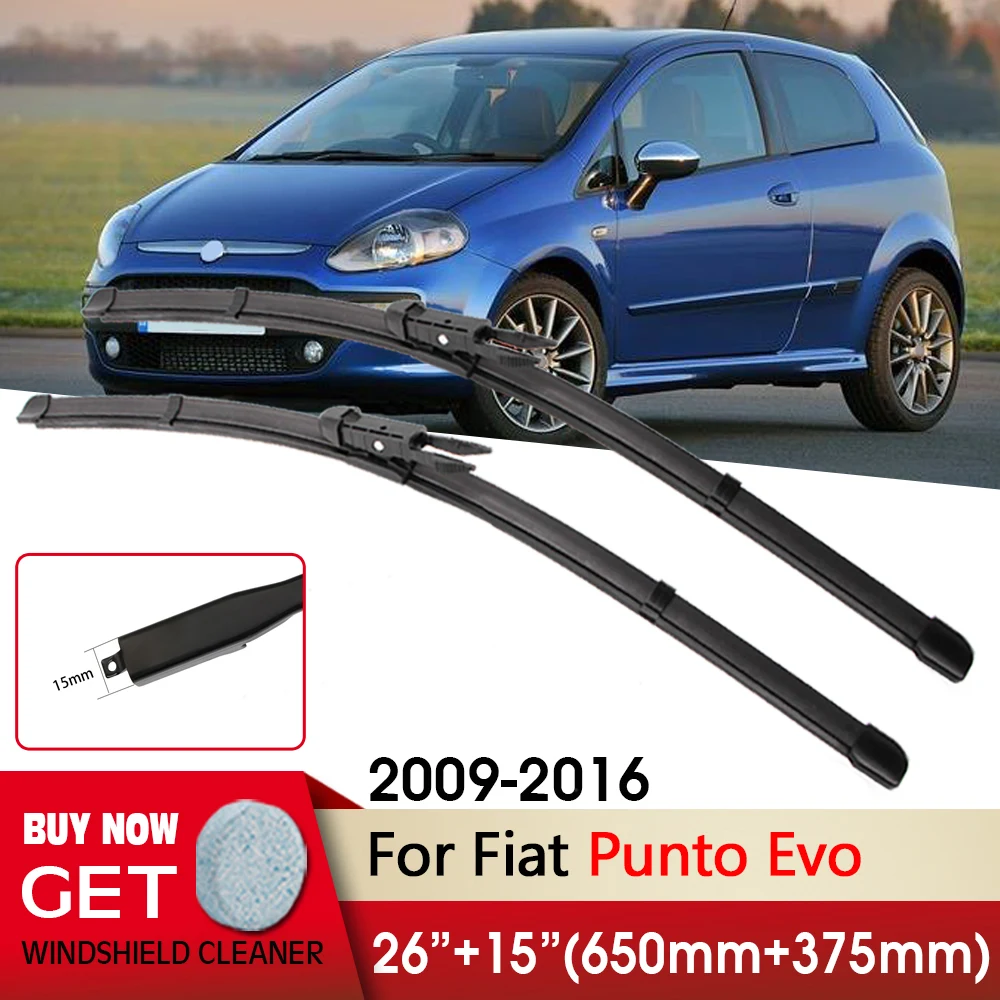 

Car Wiper RHD & LHD Front Wiper Blades 26"+15" For Fiat Punto Evo 2009-2016 Fit Pinch Tab Arm Windshield Windscreen Front Window