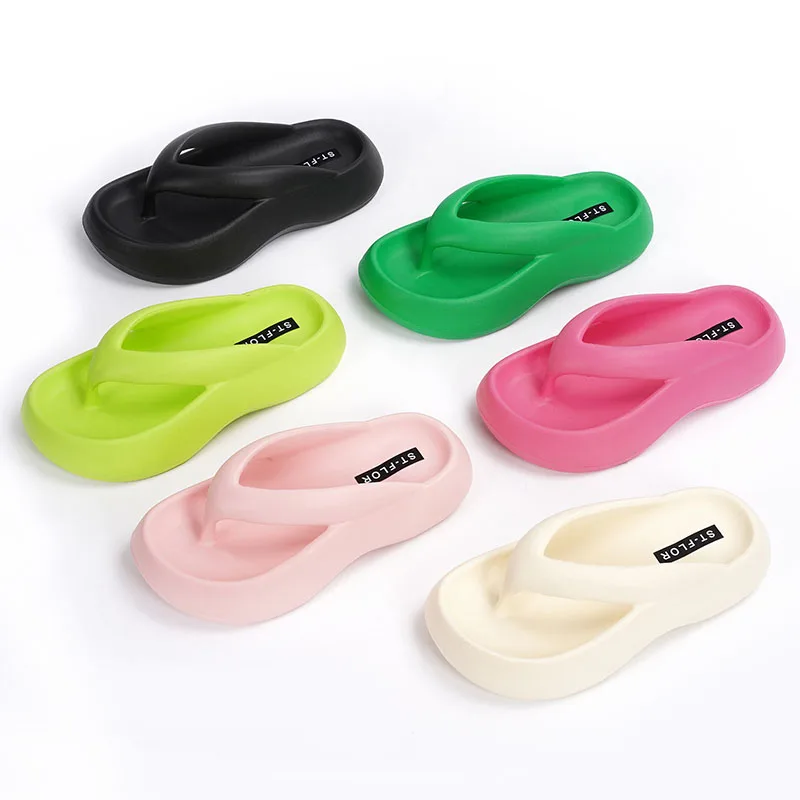

Thick Women Flip Flops 2023 New Women Summer Slippers Soft EVA Slippers Casual Beach Clamp Humped Slipper Summer Women Slipper