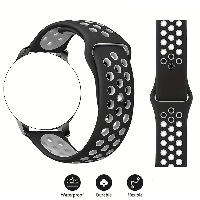 Universal Silicone Sport Band - Adjustable 20mm/22mm Bracelet Strap
