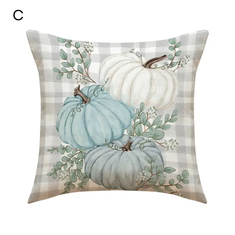 

Machine Washable Pillow Case Elegant Linen Pumpkin Pattern Pillow Covers for Fall Home Decor Durable Farmhouse Style for Autumn