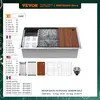 VEVOR 25-32inch Stainless Steel Kitchen Sink Undermount Single Bowl Workstation Step Sink with Cutting Board and Basket Strainer 1