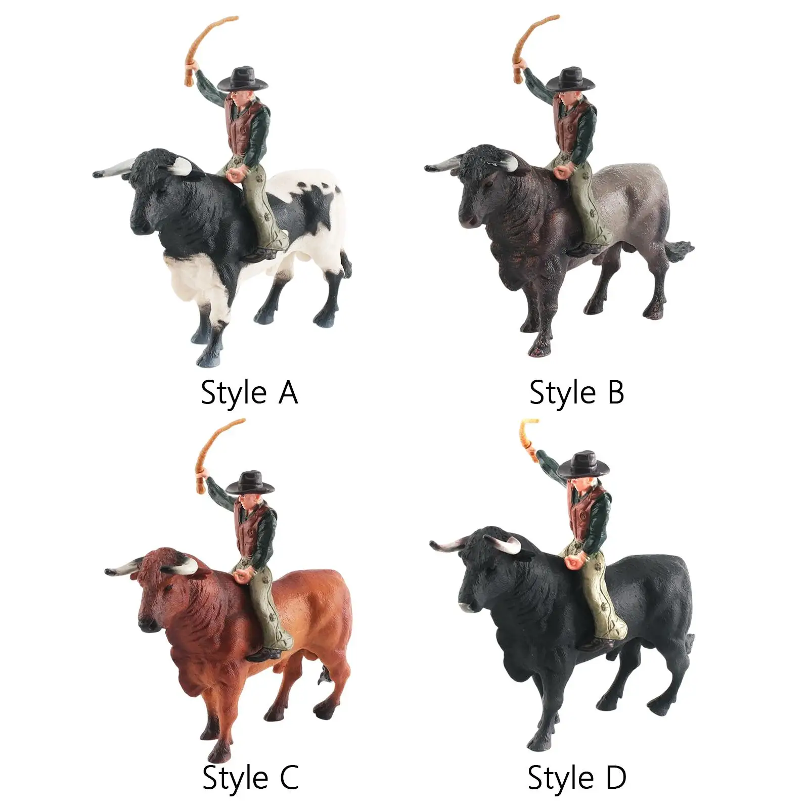 

Bull with Rider Figurines Model Collection Desktop Ornaments for Kids Children